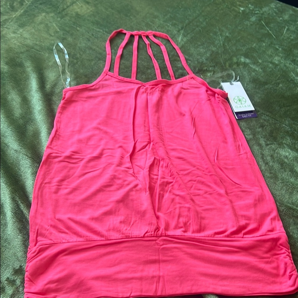GAIAM Hot Pink Strappy  Yoga Tank Top new! Size XS